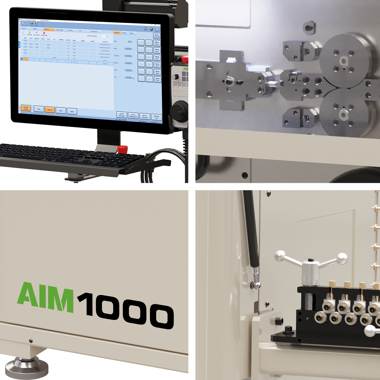 AIM 1000 CNC Spring Coiler Closeups