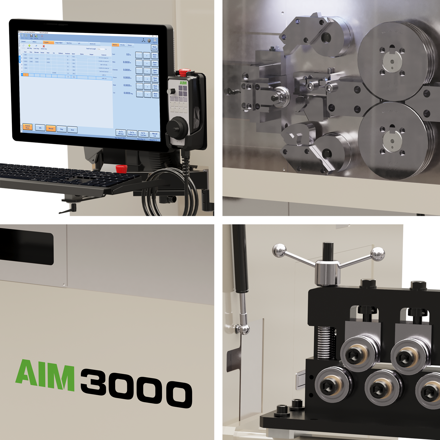 AIM 3000 CNC Spring Coiler Closeups