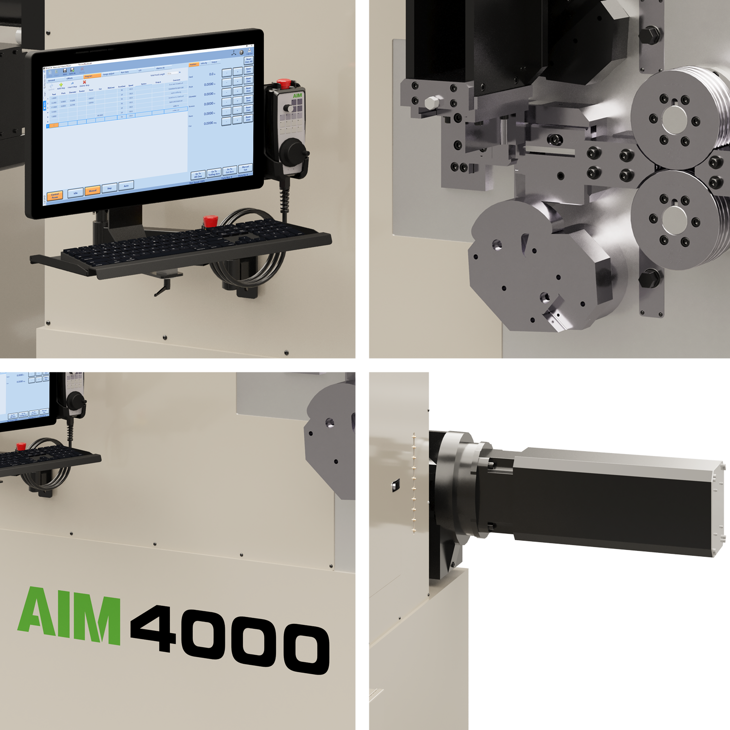 AIM 4000 CNC Spring Coiler Closeups